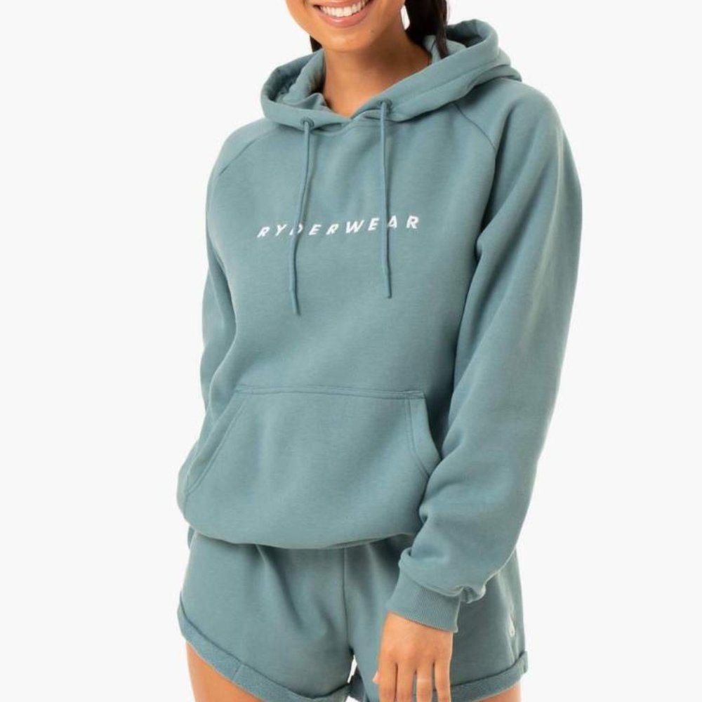 RYDERWEAR Off Duty Fleece Hoodie - Sage Marl - XS